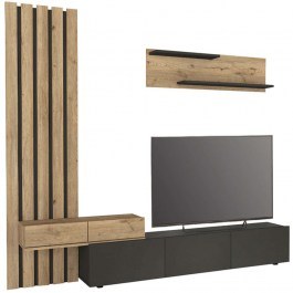 TV Composition Rosaline 0272367 233x31,3x196,8cm Anthracite-Oak ANTHRACITE-OAK