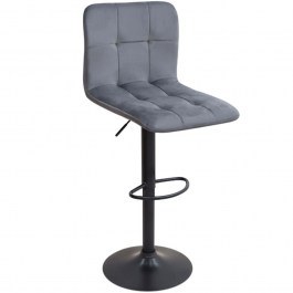 Σκαμπό Μπαρ Carmelo 0271601 45x42x90/113cm Grey-Black GREY