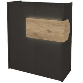 Γραφείο Reception Με Φως Led Aloha 0273847 95,5x40x110,3cm Anthracite-Oak ANTHRACITE