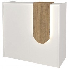Γραφείο Reception Με Φως Led Navita 0273849 113,6x42x111,8cm White-Oak WHITE