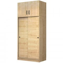 Double-Door Wardrobe With Loft Regio 0273804 100x60x240cm Natural