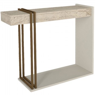 Console Desca 0283211 91,8x29,6x74,2cm Travertine Beige-Sandstone