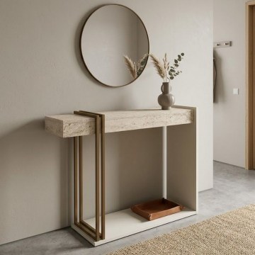 Console Desca 0283211 91,8x29,6x74,2cm Travertine Beige-Sandstone