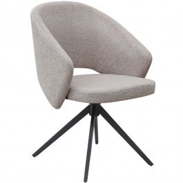 Πολυθρόνα Περιστρεφόμενη Milano 0279718 64x64x83cm Light Beige-Black BEIGE