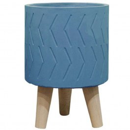 Pot 06-00-21204-3 D16x23,5cm Blue-Natural Marhome NATURAL-BLUE