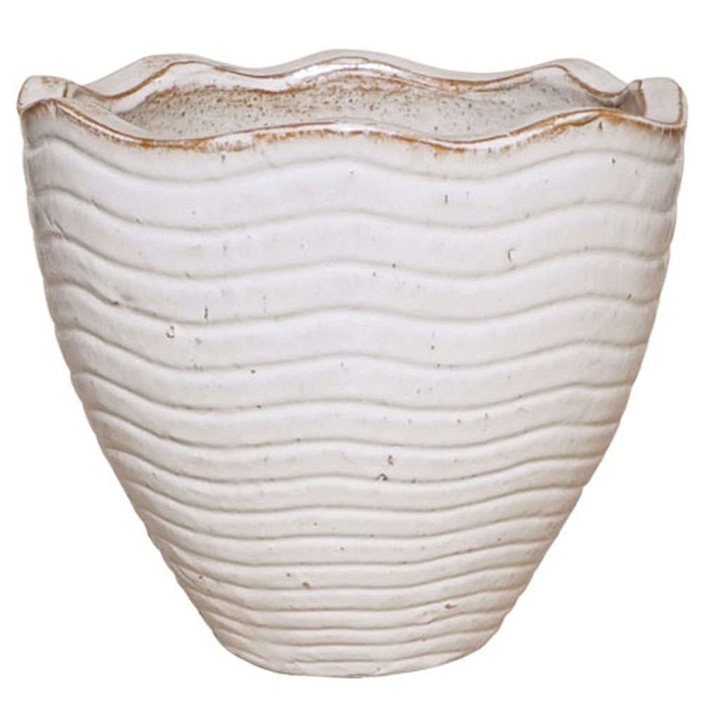 Κασπώ Πήλινο Κύματα 06-00-21271-M Φ40x37cm White-Terracotta Marhome