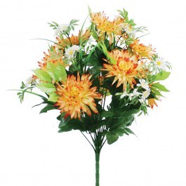 Decorative Artificial Bouquet Dahlia 00-00-1316-2 51cm Multi-Orange Marhome MULTI-ORANGE