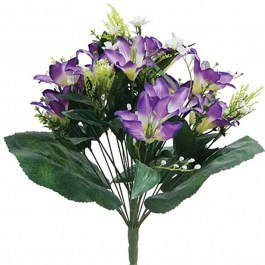 Decorative Artificial Bouquet Lily 00-00-1756-4 45cm Multi-Purple Marhome MULTI-PURPLE