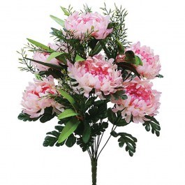 Decorative Artificial Bouquet Chrysanthemum 00-00-1820-1 60cm Green-Pink Marhome GREEN-PINK