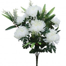 Decorative Artificial Bouquet Chrysanthemum 00-00-1820-2 60cm Green-Ecru Marhome GREEN-ECRU