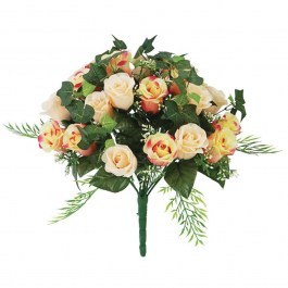 Decorative Artificial Bouquet Rose Bud 00-00-16217-4 47cm Somon-Orange Marhome SOMON-ORANGE