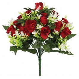 Decorative Artificial Bouquet Rose-Lavender 00-00-27412-2 43cm Multi-Red Marhome MULTI-RED