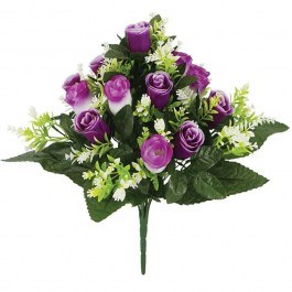 Decorative Artificial Bouquet Rose-Lavender 00-00-27412-3 43cm Multi-Purple Marhome MULTI-PURPLE