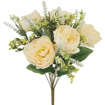 Decorative Artificial Bouquet Peony 00-00-2205-2 40cm Green-Ecru Marhome