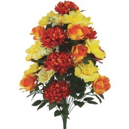 Decorative Artificial Bouquet Rose-Alstroemeria 00-00-27415-3 69cm Multi-Orange Marhome MULTI-ORANGE