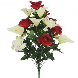 Decorative Artificial Bouquet Rose-Calla 00-00-27417-1 58cm Multi-Red Marhome MULTI-RED
