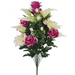 Decorative Artificial Bouquet Rose-Calla 00-00-27417-4 58cm Multi-Fuchsia Marhome FUCHSIA-MULTI