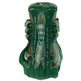 Candle Twisted 08-01-DIPLES 5x15cm Green Marhome GREEN