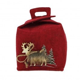 Christmas Decorative Bag 99-00-19330-2 12x16x12cm Red Marhome RED