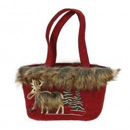 Christmas Decorative Bag 99-00-19334-2 13x22x7cm Red Marhome RED