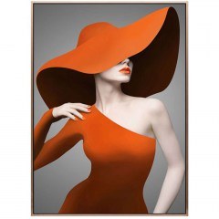 Πίνακας Γυναίκα Με Καπέλο 15-00-21142 51,5x3,5x71,5cm Multi Marhome