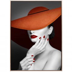 Painting Woman With Hat 15-00-21143 51,5x3,5x71,5cm Multi Marhome