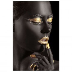 Πίνακας Γυναίκα 15-00-21151 60x2,5x90cm Black-Gold Marhome