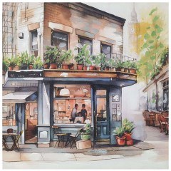 Πίνακας Καμβάς Καφέ Στο Λονδίνο 15-00-94005 80x80cm Multi Marhome