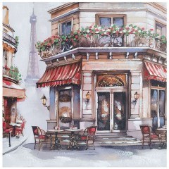 Canvas Painting Cafe In Paris 15-00-94006 80x80cm Multi Marhome