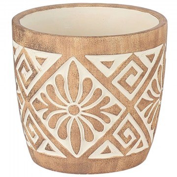 Pot Relief 06-00-24500 D17,5x16cm Brown-Ecru Marhome