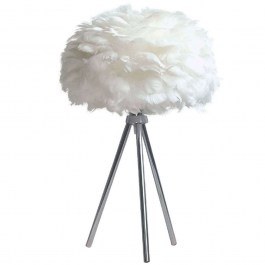 Table Lamp - Reading Feathers 24-15-40024 D30x46cm E27 Silver-White Marhome SILVER-WHITE