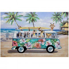 Canvas Painting Animals In Van 15-00-21195 60x40x2,5cm Multi Marhome