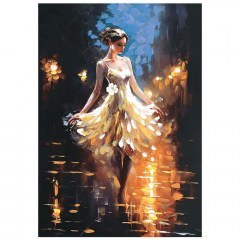 Canvas Painting Ballerina In The Night Lights 16-30092 70x100cm Multi Marhome