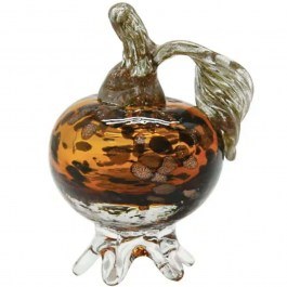 Decorative Blown Pomegranate 15-70017 D6x10cm Amber-Black Marhome BLACK-AMBER