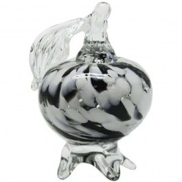 Decorative Blown Pomegranate 15-70011 D6x10cm White-Black Marhome WHITE-BLACK