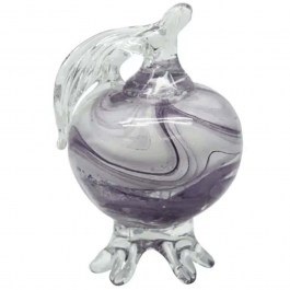 Διακοσμητικό Ρόδι Φυσητό 15-70014 Φ6x10cm White-Purple Marhome WHITE-PURPLE