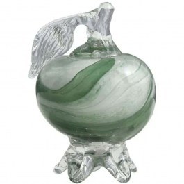 Διακοσμητικό Ρόδι Φυσητό 15-70023 Φ6x10cm White-Green Marhome WHITE-GREEN