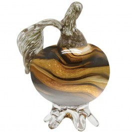 Διακοσμητικό Ρόδι Φυσητό 15-70029 Φ6x10cm Honey-Black Marhome BLACK-HONEY