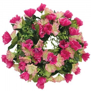 Artificial Flower Wreath Gloxinias 13-24339-2 D42cm Pink-Fuchsia Marhome