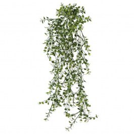 Artificial Hanging Plant With Flowers 00-20431-1 30x70/80cm Green-White Marhome GREEN-WHITE