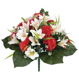 Τεχνητό Μπουκέτο Κρίνος & Γαρύφαλλο 00-16232-3 Φ43x45cm Red-White Marhome RED-WHITE