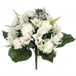 Τεχνητό Μπουκέτο Κρίνος & Γαρύφαλλο 00-16232-4 Φ43x45cm White Marhome WHITE