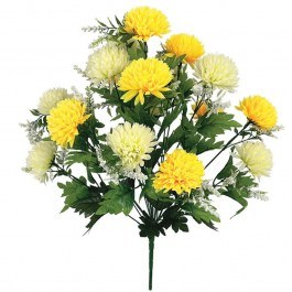Τεχνητό Μπουκέτο Χρυσάνθεμο 00-16229-3 Φ36x50cm Yellow-White Marhome YELLOW-WHITE