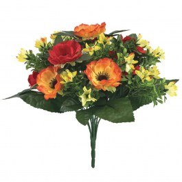 Artificial Bouquet Poppy 00-00026-3 40cm Multi-Orange Marhome MULTI-ORANGE