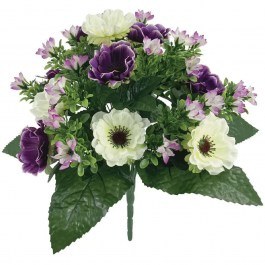 Artificial Bouquet Poppy 00-00026-4 40cm Purple-Ecru Marhome PURPLE-ECRU