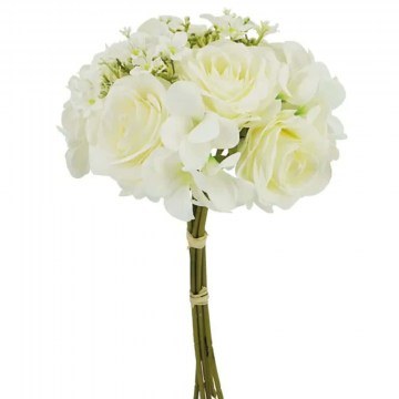 Artificial Bouquet Rose 00-3504-1 D22x39cm White Marhome