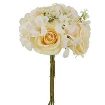 Artificial Bouquet Rose 00-3504-2 D22x39cm Ecru Marhome