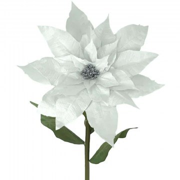 Flower - Branch Poinsettia Giant Velvet 00-23840-70-4 D72x135cm Silver Marhome