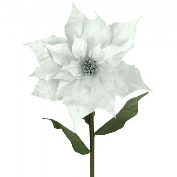 Flower - Branch Poinsettia Giant Velvet 00-23841-50-4 D55x120cm Silver Marhome