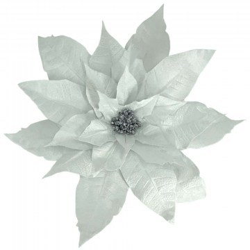 Pendant Flower Poinsettia Giant Velvet 00-23844-70-4 D72cm Silver Marhome